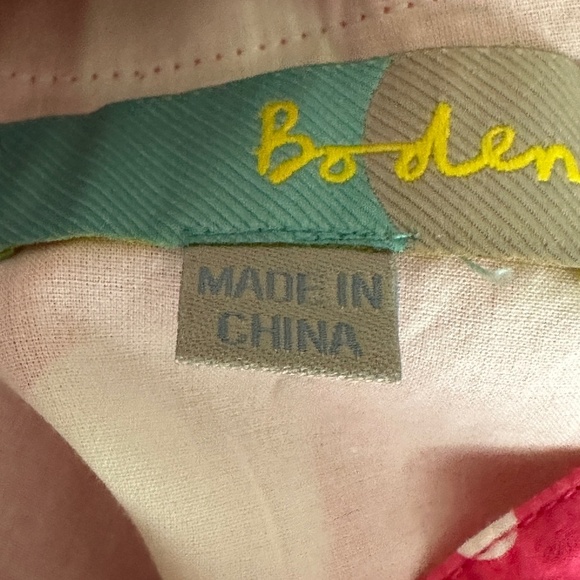 Women's Boden Pink White Polka Dot Dress Size 8 Regular Empire Sleeveless - Picture 5 of 8